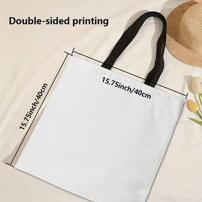 Bolsa Casual Estampada Gatinho Colorido, Mochila Reutilizável da Moda, Bolsa Multifuncional, Sacola de Compras Estampada 40x40cm