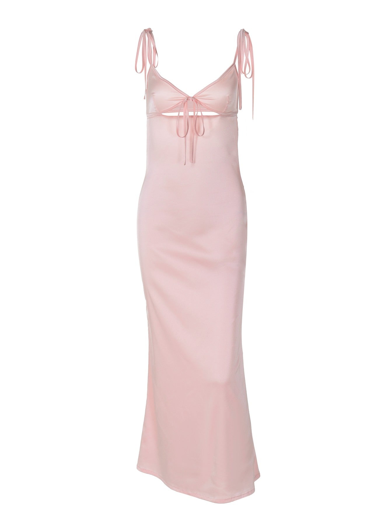 Dulzura Backless Lace Up Spaghetti Straps Cut Out Midi Dress Women Club Holiday