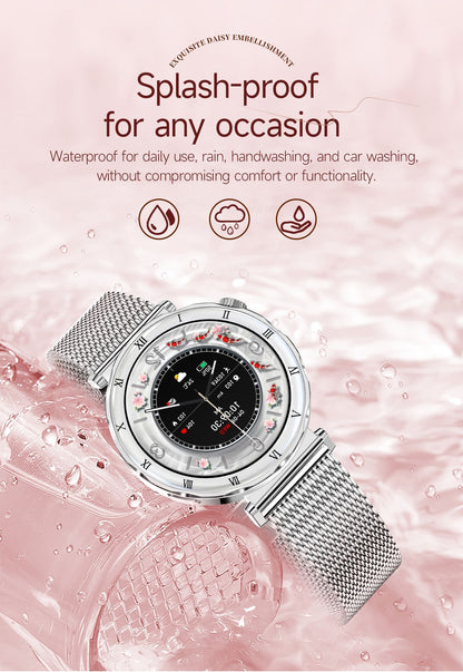 LIGE New Ultra Thin Smart Watch Women Screen Always Display Time Diamond Luxury Bracelet Voice Calling AMOLED Smartwatch Ladies
