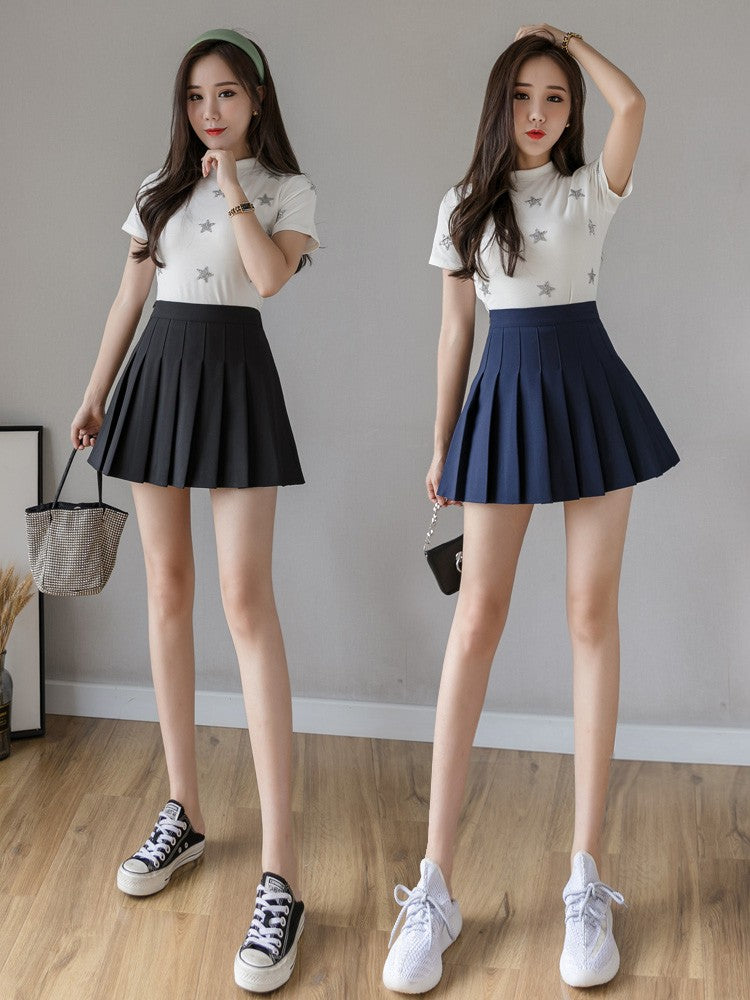 Harajuku Short Skirt New Korean Women Zipper High Waist School Girl Pleated Plaid Sexy Mini Preppy Style Falda Sexy Mujer