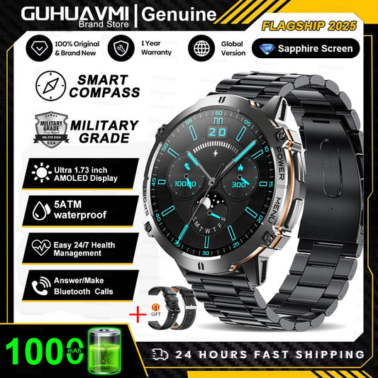 Smartwatch T-Rex 3 Militar Bateria 1000mAh 10ATM À Prova D'água GPS Bússola Altímetro Chamada AMOLED Masculino Natação Esportivo