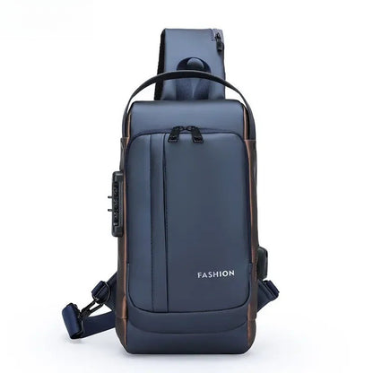 Large Capacity Multifunction Shoulder Crossbody Bag Messenger Chest Sling Travel Pack for Male Men Usb Waterproof Sports Running