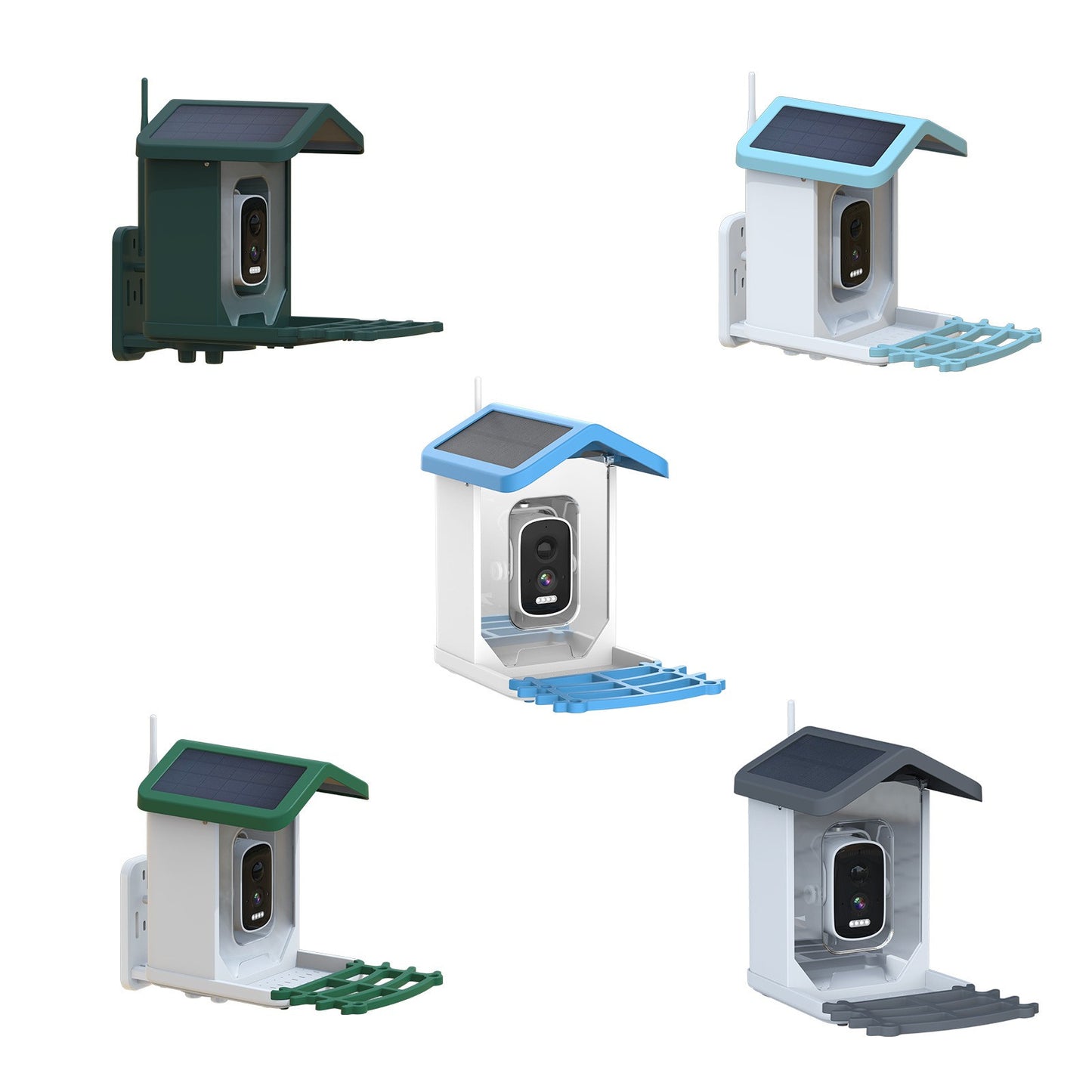 Comedouro Inteligente Solar para Pássaros com Câmera de 4MP Identificação de Pássaros por IA Visão Noturna Design à Prova de Intempéries para Uso Externo
