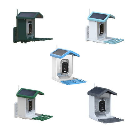 Comedouro Inteligente Solar para Pássaros com Câmera de 4MP Identificação de Pássaros por IA Visão Noturna Design à Prova de Intempéries para Uso Externo