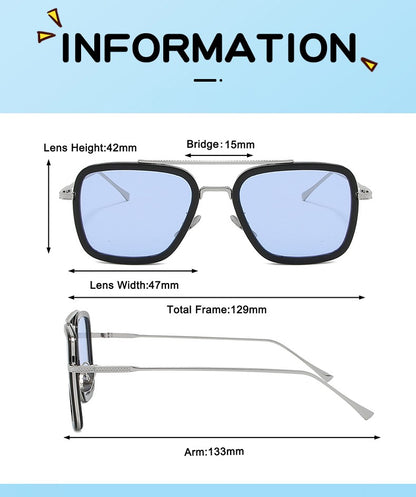 Óculos de Sol Infantis Polarizados de Luxo Estilo Tony Stark Óculos de Sol Quadrados para Crianças Meninos Meninas Oculos Retrô Homem de Ferro