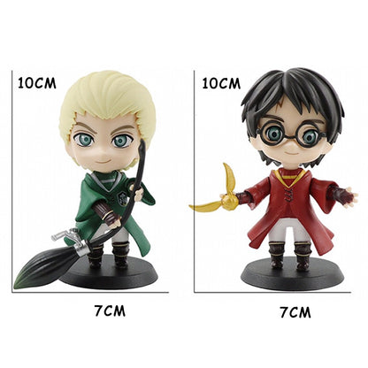 Hot 3-10 unidades/conjunto Harri Q Style Potter Posket Hermione Ron Hedwig Boneco de Vinil Brinquedo Decoração de Bolo Carro Modelo PVC Boneca Presente Brinquedos