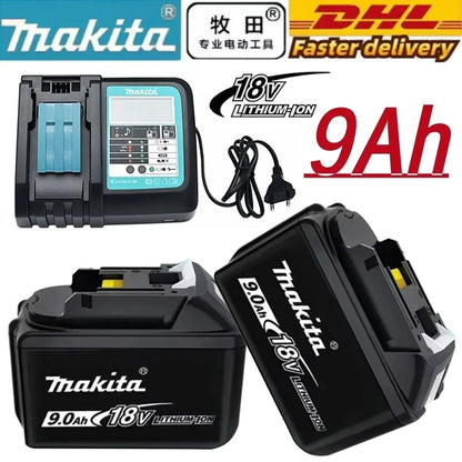 Bateria Recarregável Original Makita 18V 9Ah 6Ah 5Ah para Ferramentas Elétricas Makita Bateria de íons de lítio 18v de Substituição + carregador + furadeira elétrica