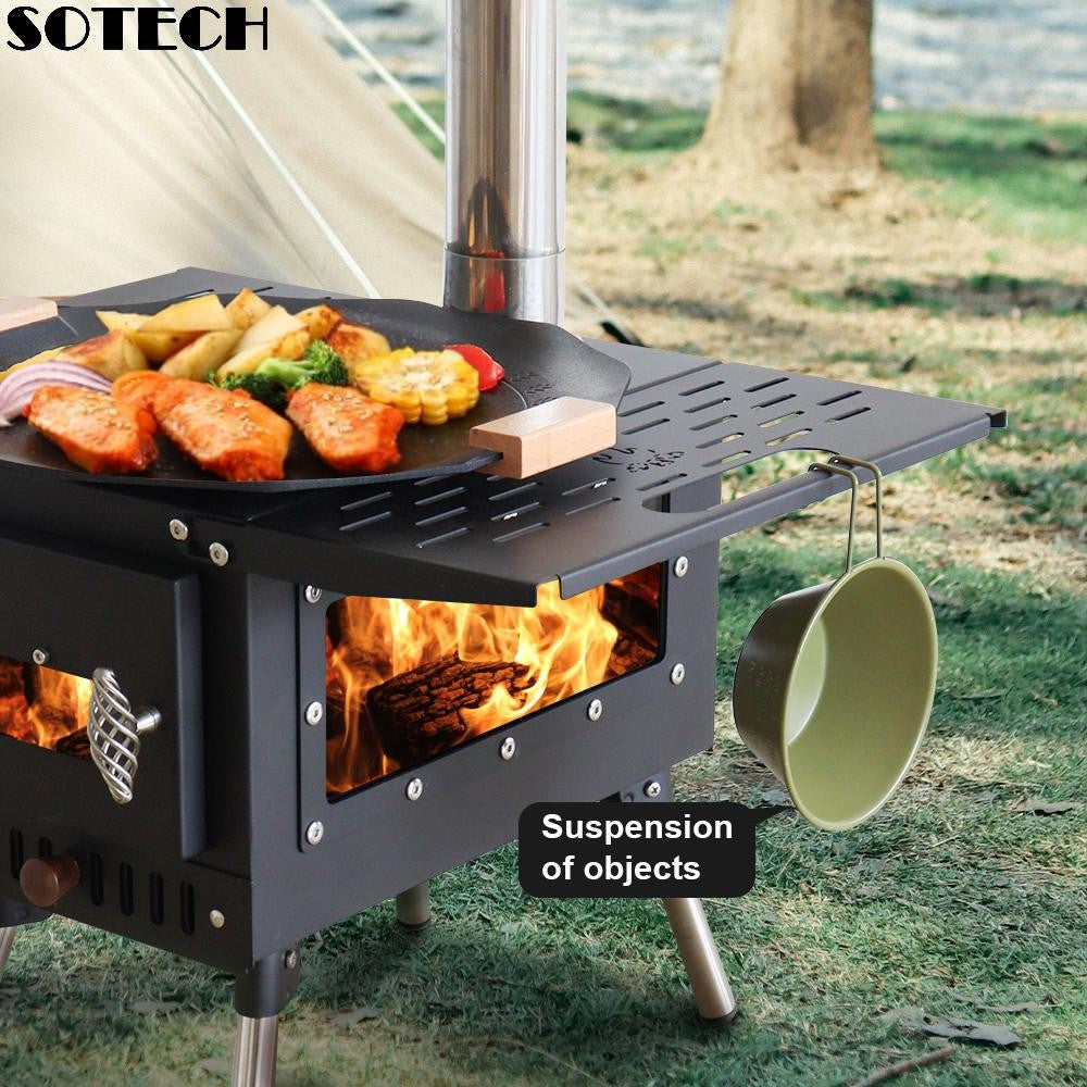 Pellet Burner 16L Storage Capacity Stainless Steel Firewood Stove Outdoor Camping Tent Heating Picnic Cooking