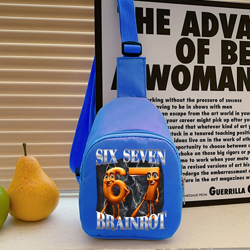 Lightweight Kids Bag for Girl Boy Tung Tung Tung Sahur Funny Meme 6 7 Children's Chest Bag Six Seven Italian Brainrot Purses