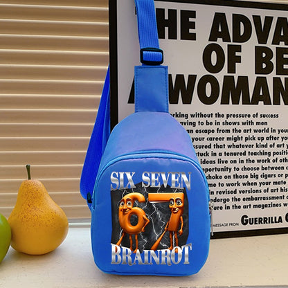 Lightweight Kids Bag for Girl Boy Tung Tung Tung Sahur Funny Meme 6 7 Children's Chest Bag Six Seven Italian Brainrot Purses