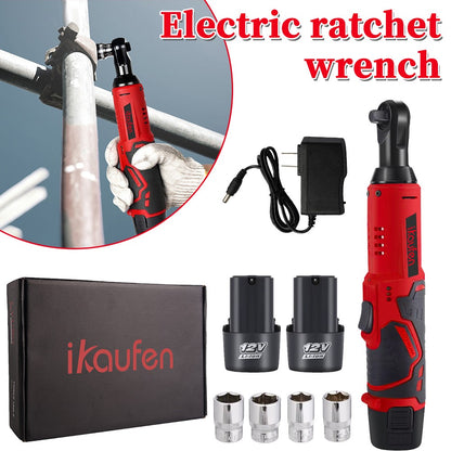 Chave Elétrica Sem Fio 12V, Chave de Catraca 3/8 Polegadas, Ferramenta de Reparo Automotivo para Remover Parafusos e Porcas, Chave de Ângulo Reto