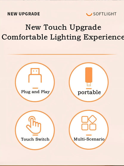 10LEDs USB Touch Dimming Night Light 5V Portable 3000K/6500K Bulb for Bedroom Study PC Laptop Mobile Power Bank Plug in Lighting