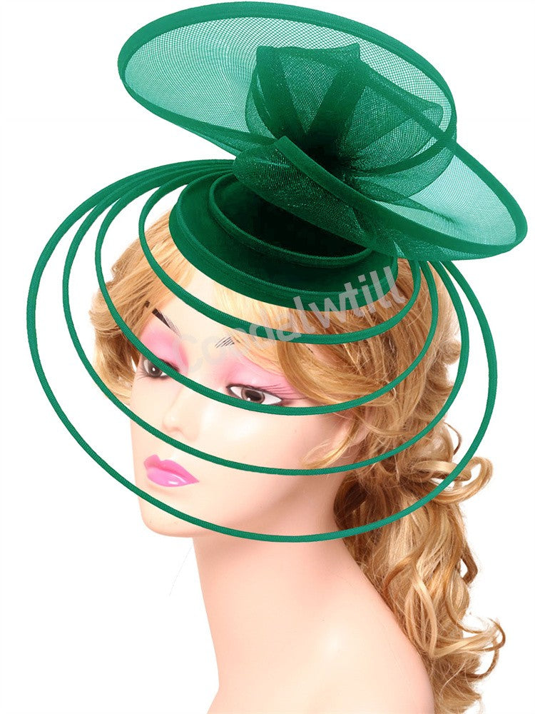 Chapéu Fascinator de Igreja Véu de Casamento de Malha Feminino para Festa Banquete Chapéu Boné Faixa de Cabelo Feminina Festa Chá Royal Ascot Chapéus Pillbox