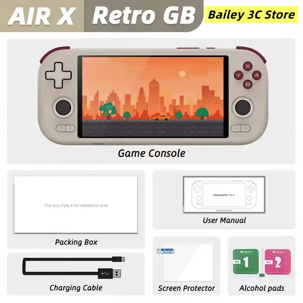 MANGMI AIR X Handheld Game Console with Qualcomm Snapdragon 662 5.5'' Touchscreen Android14 Fast Charging Active Cooling Fan RGB