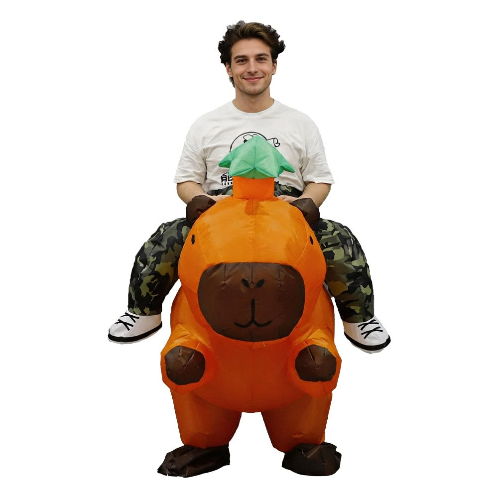 Cartoon Inflatable Capibara Ride on Costume Mascot Carnival Halloween Character Cosplay Fancy Costume Funny Performance Costume