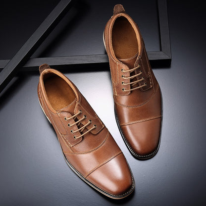 2022 Spring New Men's Business Dress Shoes Genuine Leather England Fashion Casual Oxfords Shoes Classic Three Colors Size 7.5-13