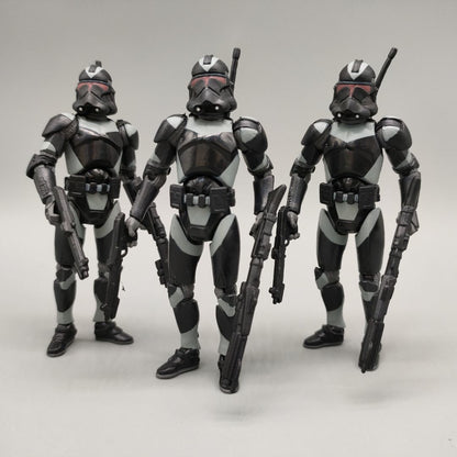 Lote de 3 Bonecos Soltos Star Wars Elite Force 501st 442nd Shadow Utapau Gree Shock Battalion Trooper 3.75" Coleção