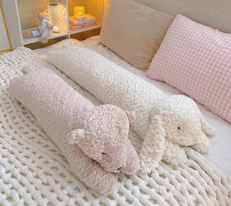 Large Rabbit Body Pillow Long Bear Cute Stuffed Animal Rabbit Sleeping Cushion Decorative Body Pillow Chair Back Cushion Decor