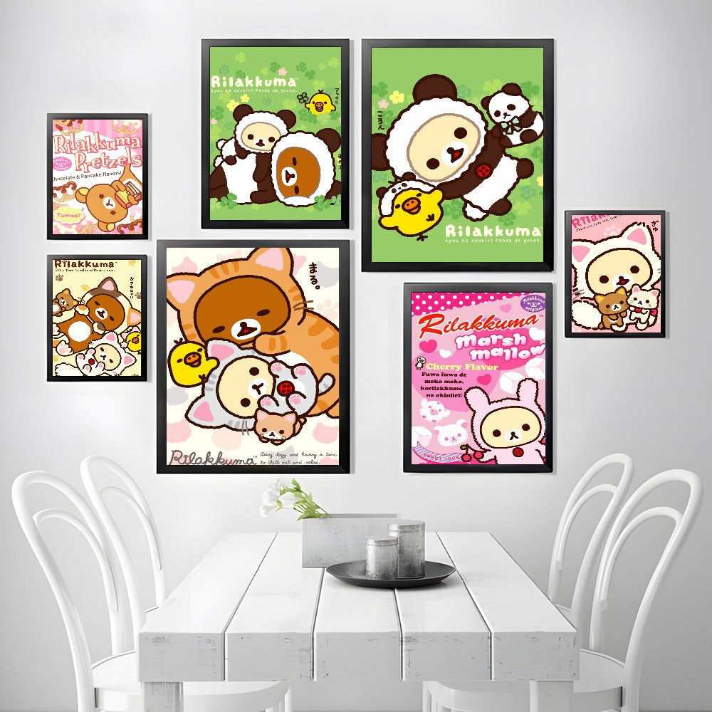 Cute Cartoon Anime R-Rilakkuma Poster High Quality Wall Art for Home Office Bedroom Living Room Hallway Bar Perfect Gift Idea