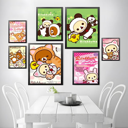 Cute Cartoon Anime R-Rilakkuma Poster High Quality Wall Art for Home Office Bedroom Living Room Hallway Bar Perfect Gift Idea