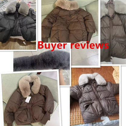 2025 Winter Down cotton Short Padded Jacket Women Parkas Fur Collar Thick Cotton Coats Clothes Black Casual Outerwear Female new