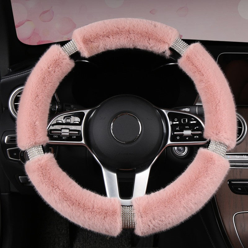 Capas de Carro Nova Capa de Volante Protetora Antiderrapante de Camurça Capa de Volante Universal Quente Rosa 38CM