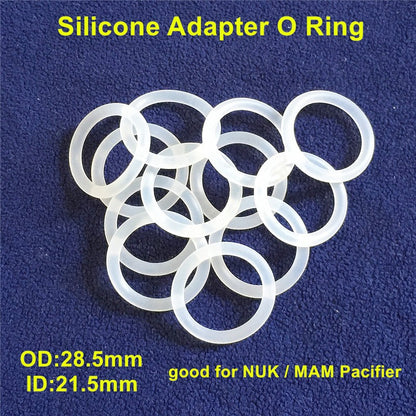 Chenkai 50pcs Transparent Silicone Mam Ring DIY Baby Pacifier Dummy NUK Clear Adapter O Rings Holder Chain Toy Accessories