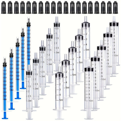 20 Seringas de 1ml/3ml/5ml/10ml com Tampa, para Cola, Distribuição e Medição de Líquidos, Alimentação de Animais de Estimação, Recarga de Cartuchos de Tinta, etc.