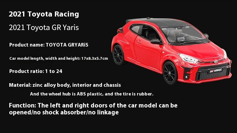 Maisto 1:24 Toyota GR Yaris Meritor 2021 Livery Alloy Diecast Model Red Rally Inspired Réplica Edição de Colecionador para Exibição Estática