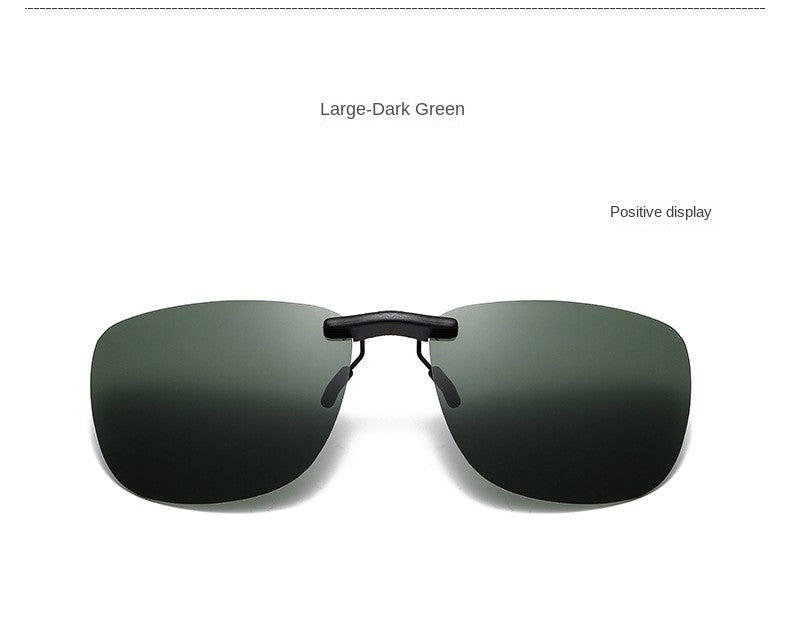 Square Clip on Sunglasses Women Polarized Black Lens UV400 Night Vision Driving Men Goggles Clips Anti Glare Vintage Glasses