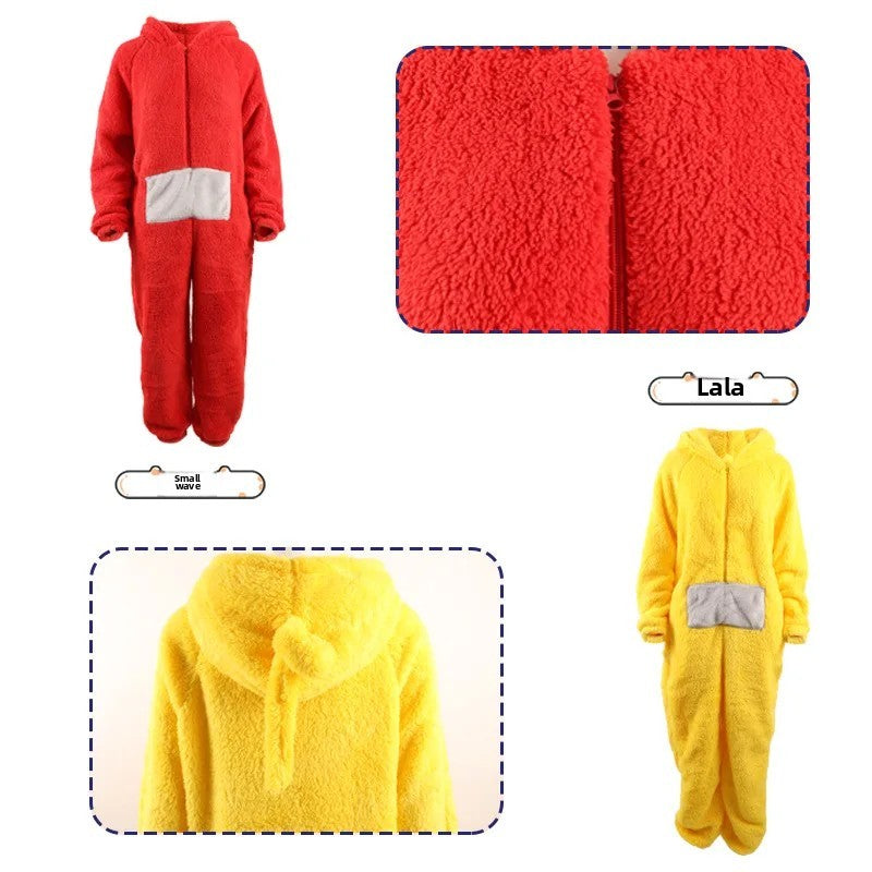 Adorable Baby Antenna Winter Pajamas Adult Children Boys Girls Cartoon Home Clothes Overalls Sleepwear for Teenage Girls