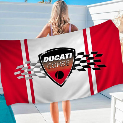 Ducati Motorcycle LOGO Beach Towel For Kids Personalized Bath Towel Pool Towel Vacation Gift Picnic Towel Party Gift