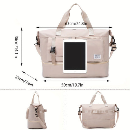 Large capacity multifunctional travel fitness bag - multi compartment design, suitable for travel, gym and daily use