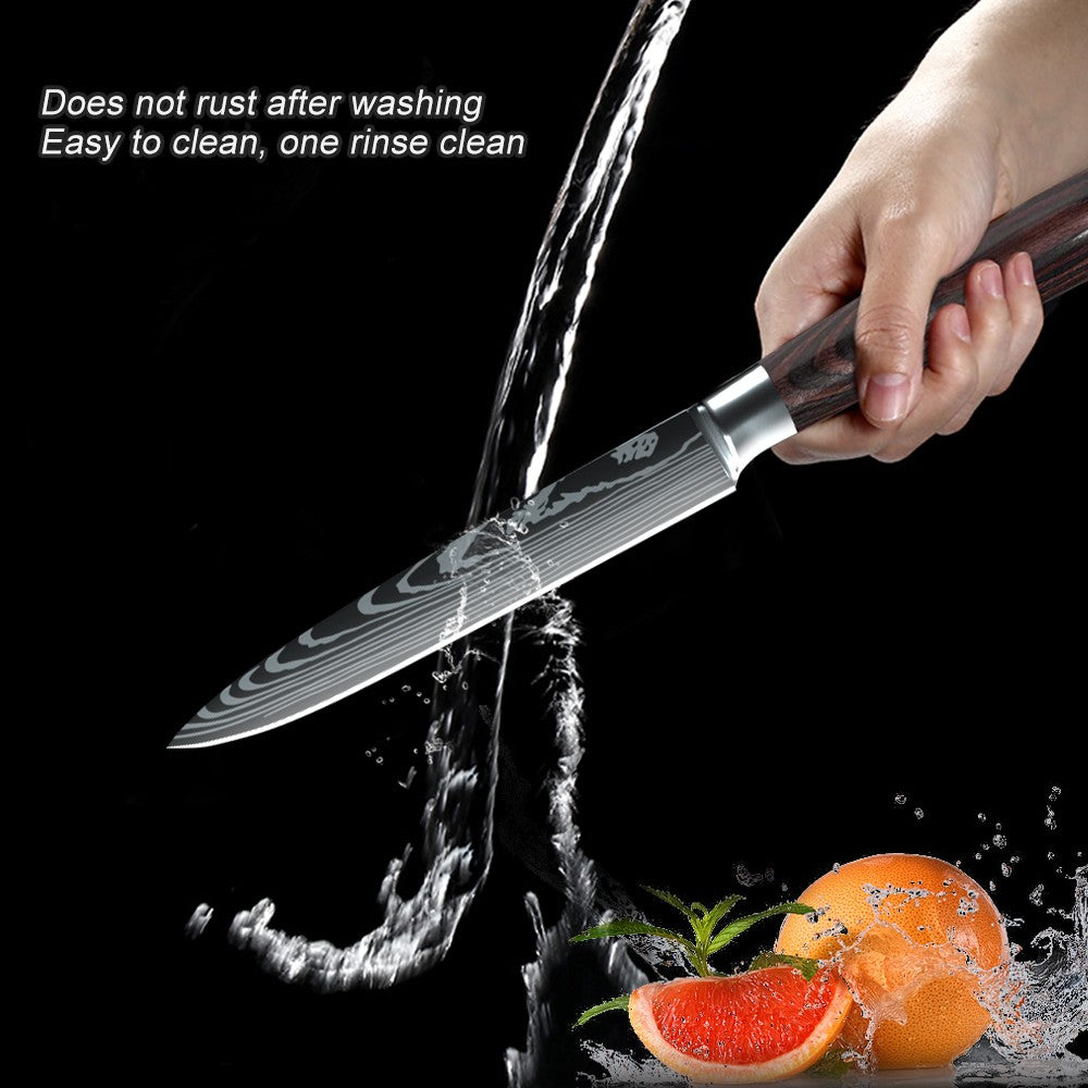 ZENG 3pcs Hot Sale Kitchen knife Stainless Steel 8inch Chef Knife,Santoku Knife, 6inch Utility Knife Kitchen Convenience Set
