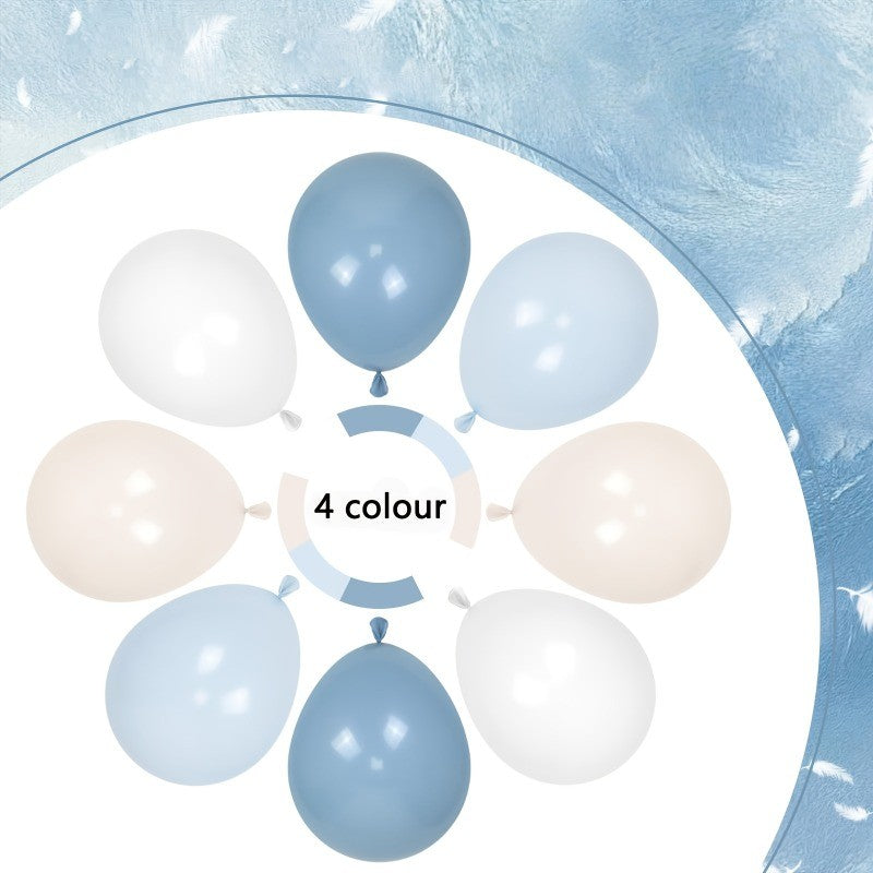 A Set of 32 Light Blue Balloons 10-inch Sand White Light Blue and White Balloons for Wedding Celebrations Gender Reveal Party