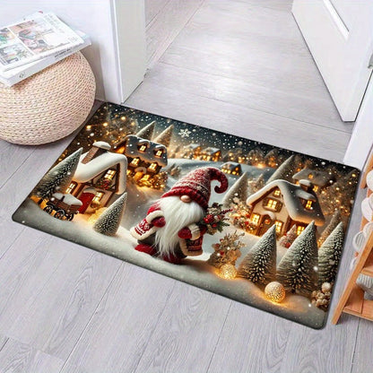 VIKAMA Winter Christmas Snowman Rug Suitable for Bedroom and Living Room Soft and Comfortable Floor Mat Home Decor