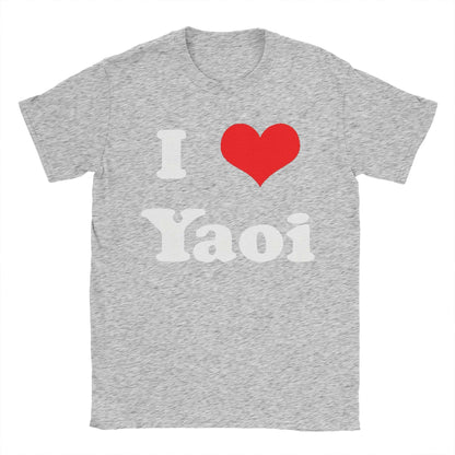 Funny I Love Yaoi T-Shirts Men O Neck Cotton T Shirt  Short Sleeve Tee Shirt Birthday Present Tops