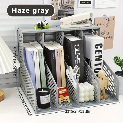4-Tier Desktop Document Organizer with Open Grid Design - Heavy-Duty file holder, Space-Saving Vertical Organizer for Home Offic