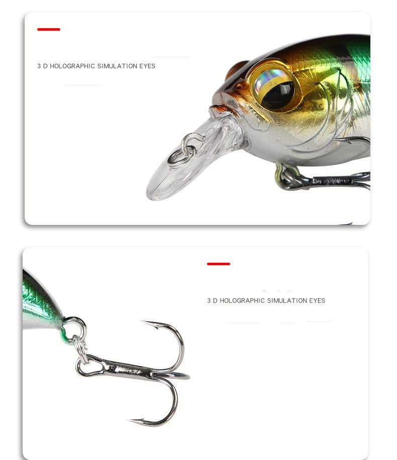 38mm 8g Topwater Mini Crankbait Fishing Lure Floating Wobbler Artificial Hard Bait for Pike Walleye Bass Plastic Swimbait Tackle