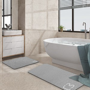 Tapete de Banho de Pedra Diatomácea Tapete de Banho de Terra Diatomácea Super Absorvente Antiderrapante 3,5MM de Espessura Tapete de Banho para Chão de Banheira