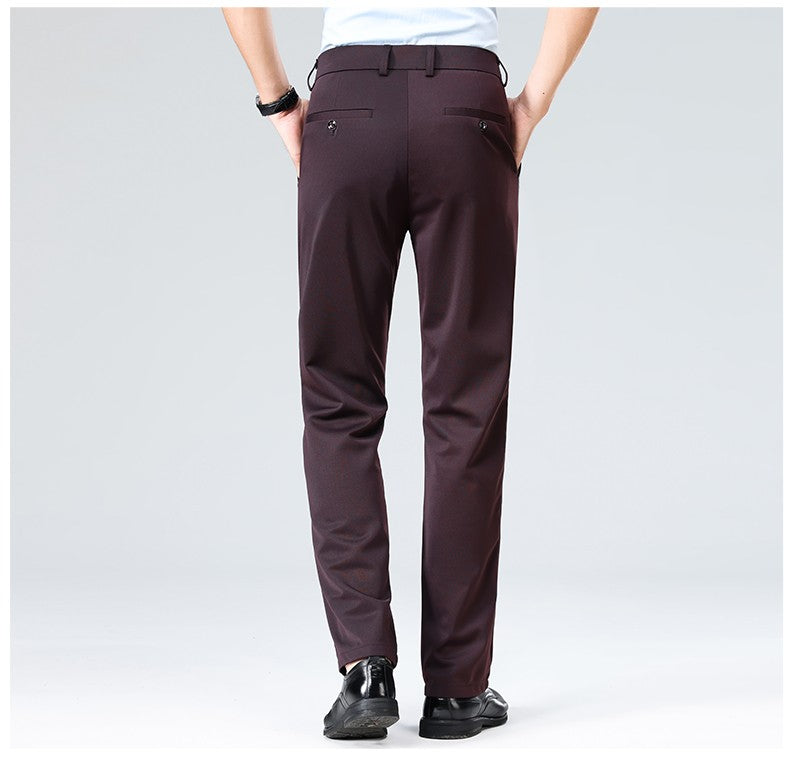 29-42 Men's Summer Thin Fashion Business Casual Suit Pants Long Pants Men's Elastic Straight Sleeve Formal Pants Plus Size