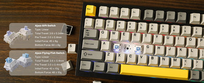 Teclado Gamer Ajazz AK820 Pro com Chave Magnética, Montagem Gasket, Bluetooth 5.1/Wireless 2.4G/USB-C com Fio, Tela TFT, para Mac/Windows