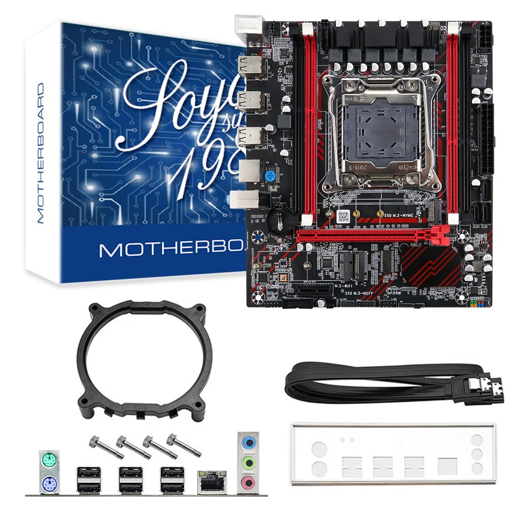 Conjunto de Placa-mãe SOYO X99 D3 Gaming com CPU Intel LGA2011-3 E5 2676 V3 Memória RAM ECC DDR3 8GB*1 Componentes de computador M.2 NVME