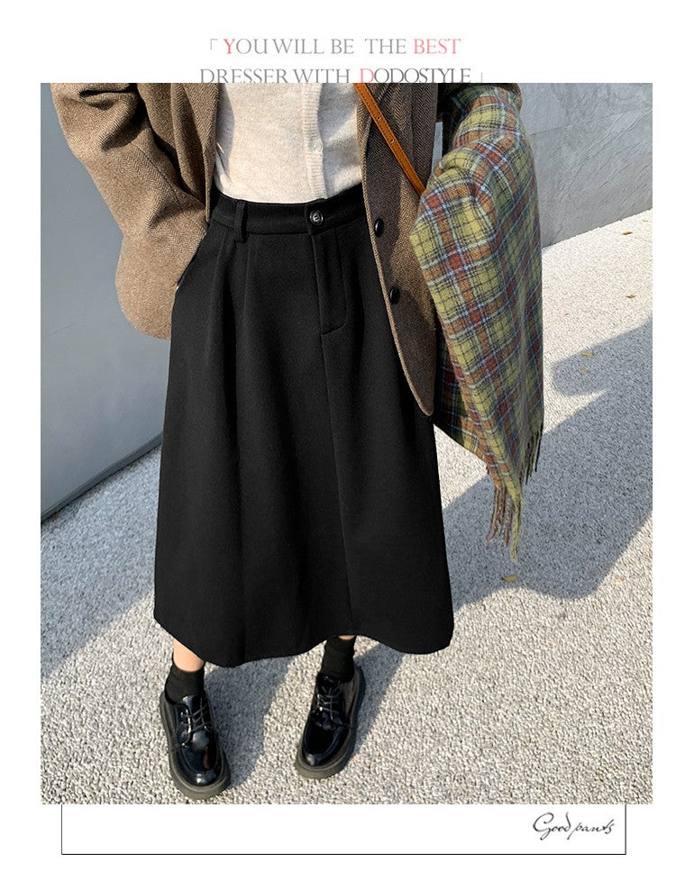 High Waist Plus Size Women Skirt Spring Women Clothing High Waist Hepburn Style Mid-Length A-Line Skirt New Casual Solid Skirts
