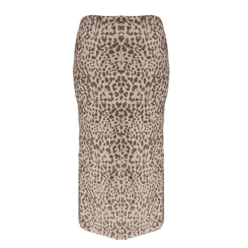 Plus Size 1XL-5XL New Women Sexy Elegant Leopard Printed Midi Skirt Women Fashion Dress Lady Clothes