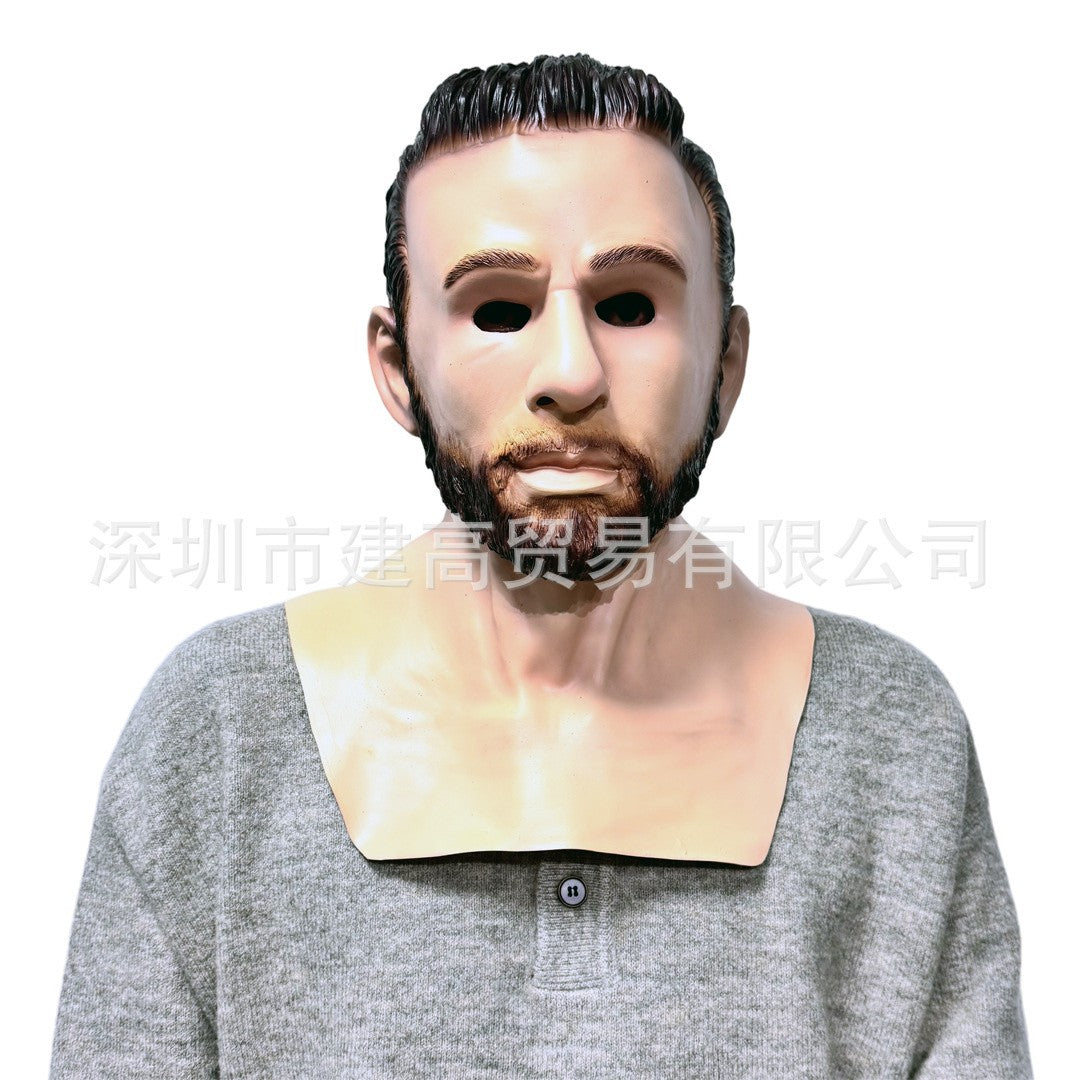 Old Man Mask Full Head Realistic Grandpa Face Wig Scary Elderly Costume For Halloween Party Centerpiece Home Display For Adults
