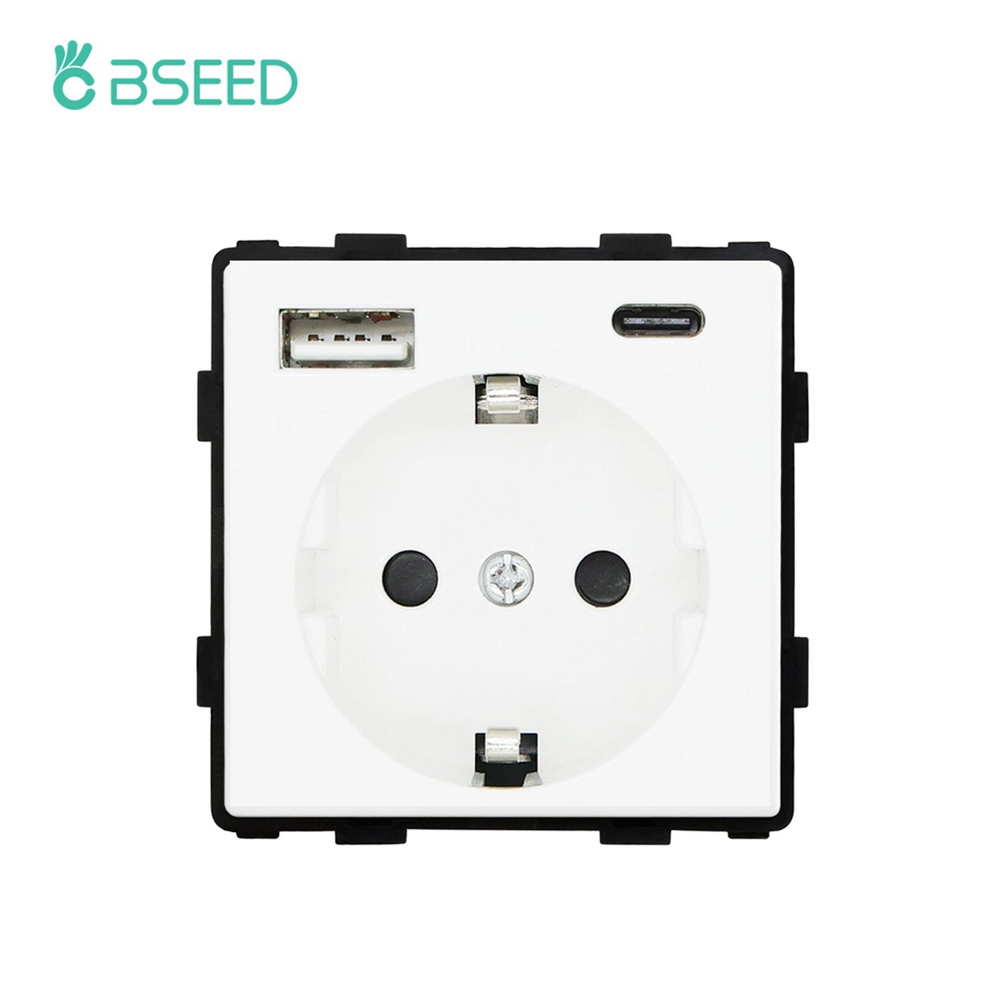BSEED EU Standard Wall Socket with USB RJ45 TV Satellite Plug Glass Panel DIY Free Combination Function Part for Home Automation