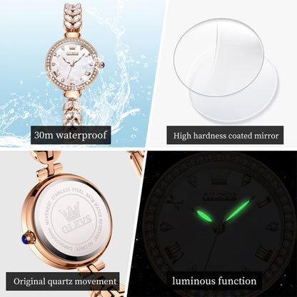 OLEVS 9971 Women Watch Luxury Brand Quartz Watch Fashion Unique Design Diamond Mermaid Bracelet Dress Watch Women Elegant Watch