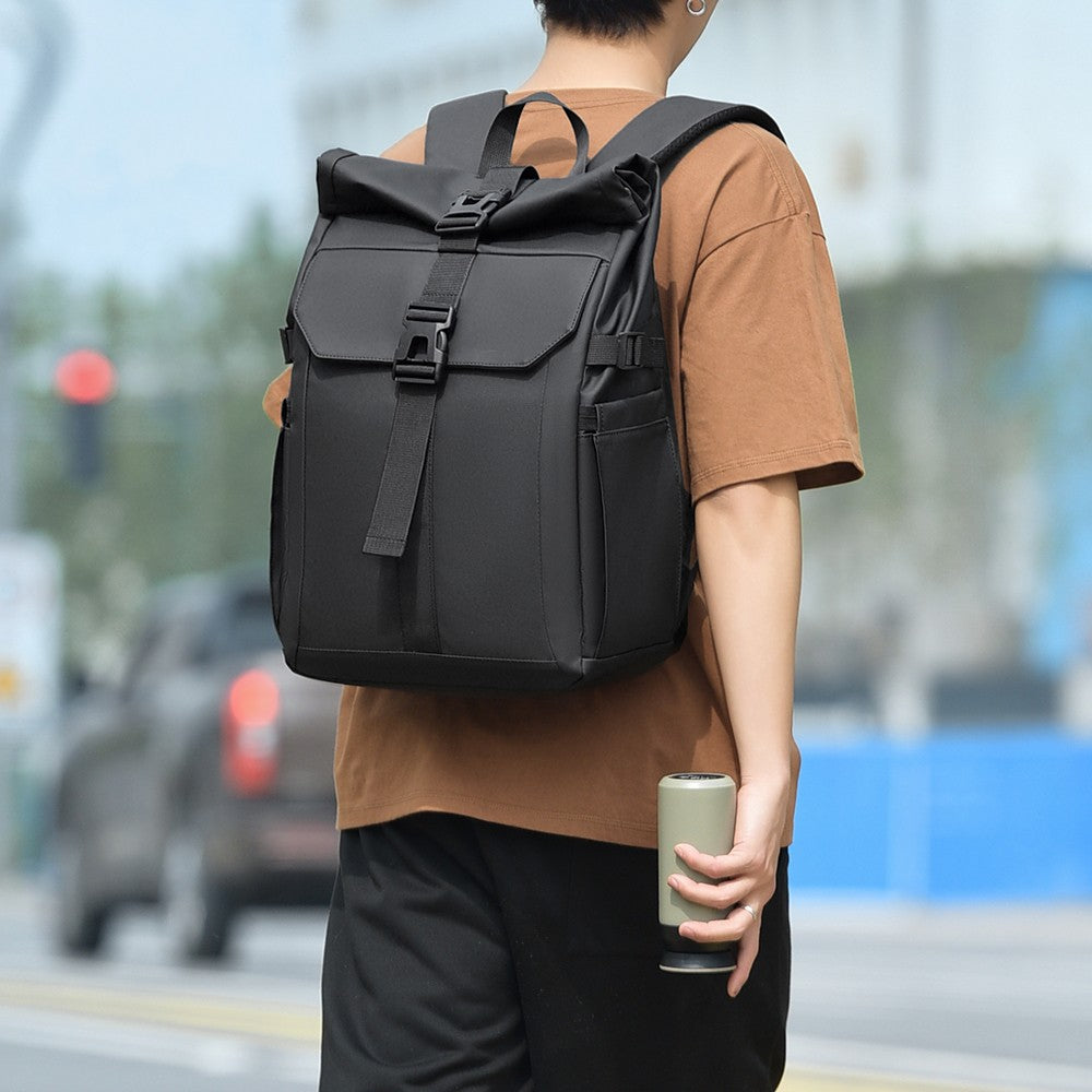 Men's Backpack Roll Top Bag Waterproof Laptop Compartment for Work Travel School Bag Hiking Bookbag Mens Gifts