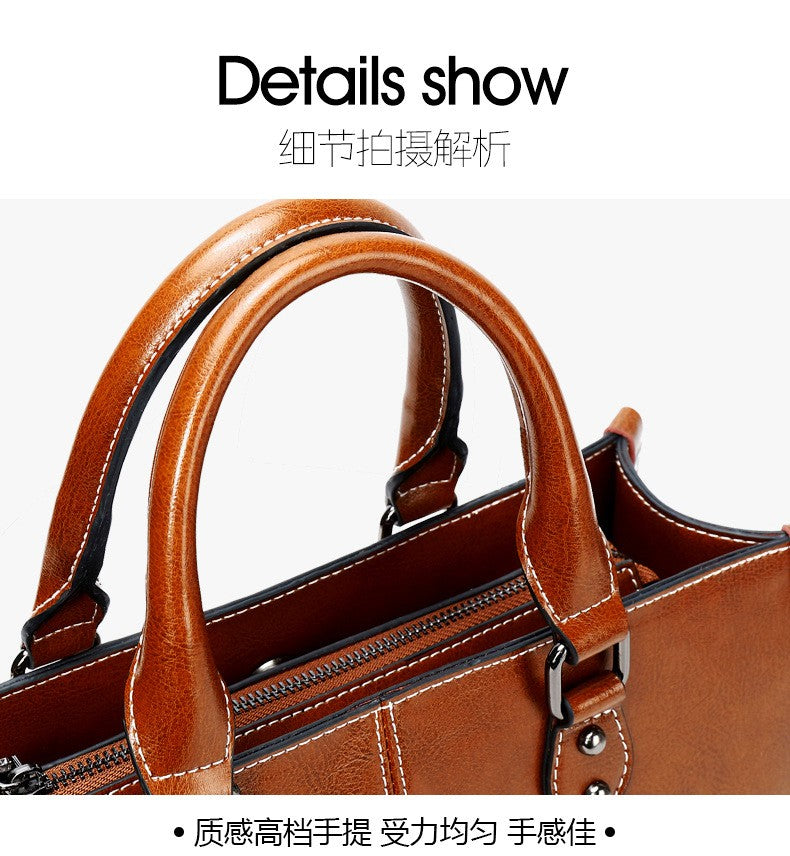 Women Handbag Cross body Shoulder Tote Bag Genuine Leather Shopping Fashion Office Female Real Cowhide Messenger Top Handle Bags